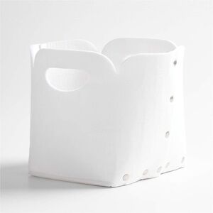 White Storage Bin with Handles